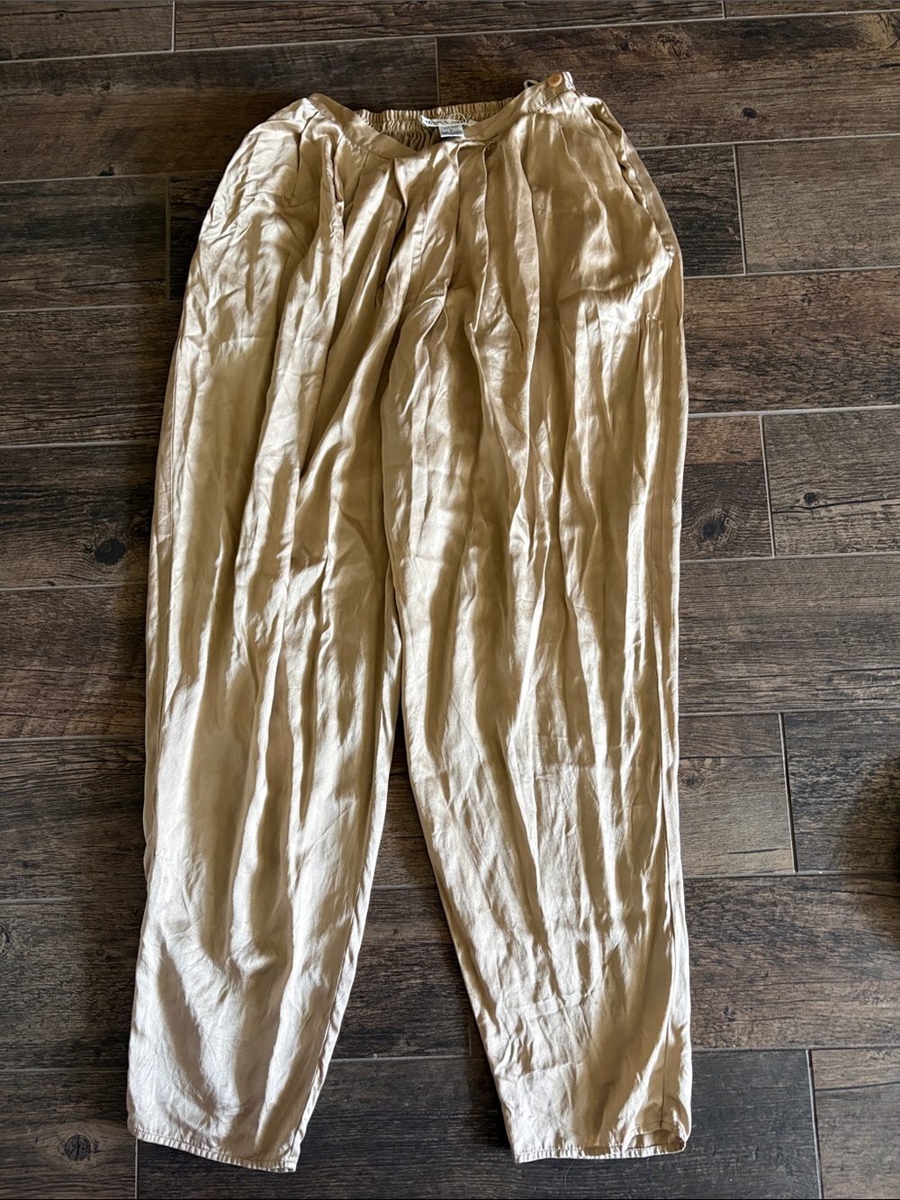 100% silk tan pants